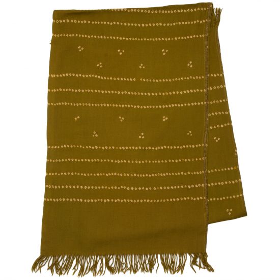 Bandhani Wool Throw – Moss